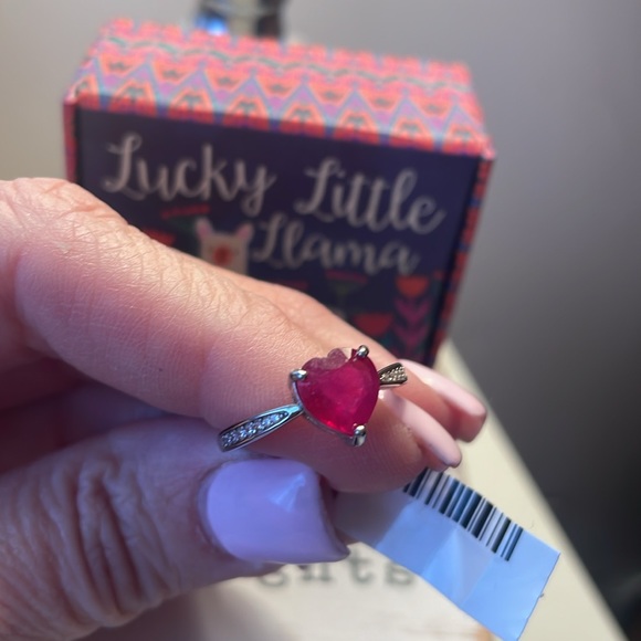 Genuine Natural Ruby Heart ♥️.925 SS Ring - Picture 6 of 6